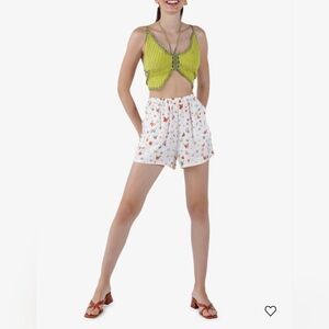 My Beachy Side Antique Moss Butterfly Crochet Festival Top NWT Size M/L